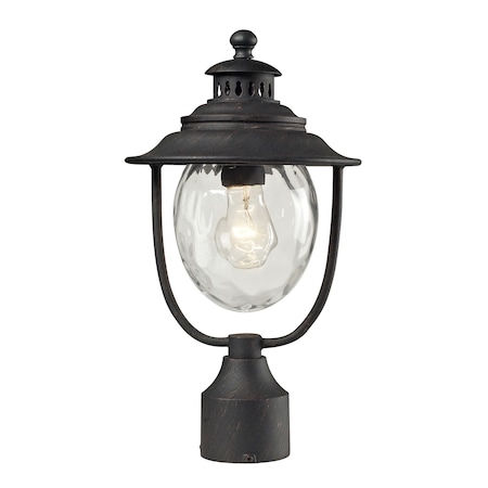Elk Lighting Searsport 1-Light Outdoor Post Mount in Weathered Charcoal 45042/1